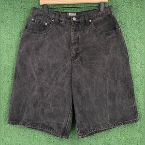 Vintage 90’s I.O.U. Black Faded Denim Jean Shorts Jorts Men’s Size 31